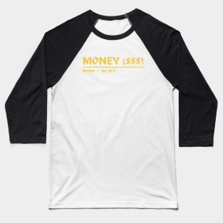 Word Money Baseball T-Shirt